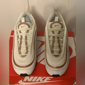 NIKE AIR MAX 97 WHITE METALLIC RED BRONZE SIZE 4Y WOMEN 5.5